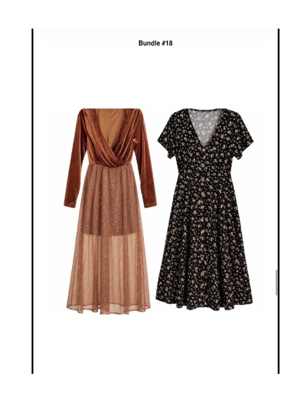 BUNDLE #18 🖤🖤 Copper Velvet Dress & Black Floral Dress 🖤🖤